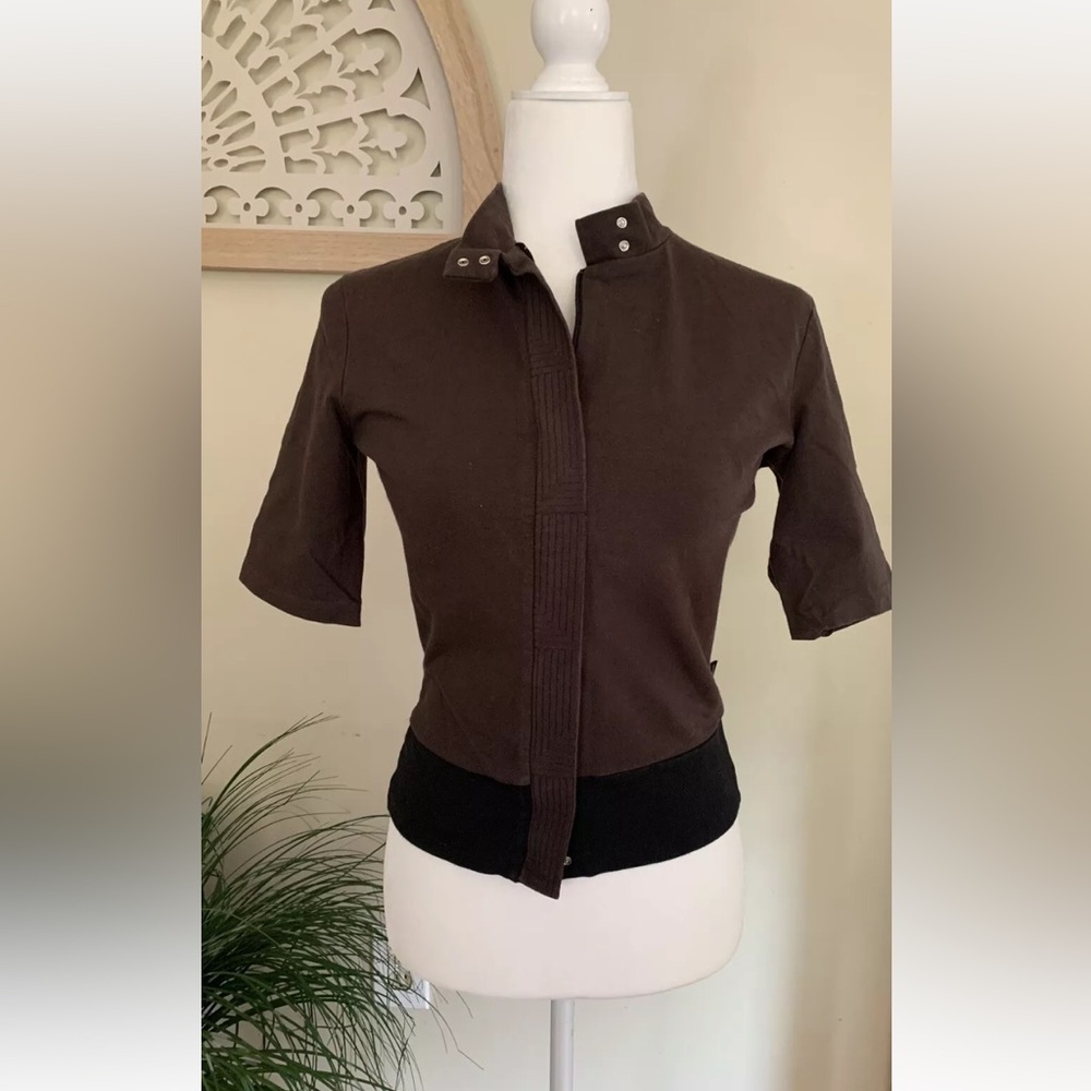 Moncler Full zip fitted top mock neck made Italy size small - Picture 7 of 13